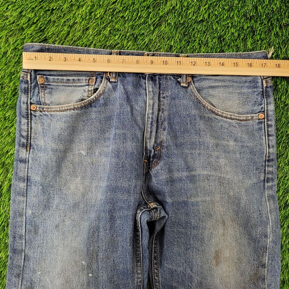 LEVIS 505 Straight Jeans 34x30 Faded Blue - Picture 16 of 16